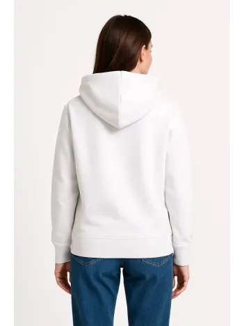Kadın Üç İplik Kapüşonlu Kanguru Çepli SweatShirt hoodie - Beyaz Kadın Üç İplik Kapüşonlu Kanguru Çepli SweatShirt hoodie - Beyaz