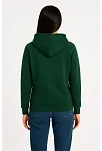 Kadın Üç İplik Kapüşonlu Kanguru Cepli Sweatshirt Hoodie - Haki