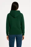 Kadın Üç İplik Kapüşonlu Kanguru Cepli Sweatshirt Hoodie - Haki