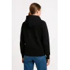 Kadın Üç İplik Kapüşonlu Kanguru Cepli Sweatshirt hoodie - Siyah Kadın Üç İplik Kapüşonlu Kanguru Cepli Sweatshirt hoodie - Siyah