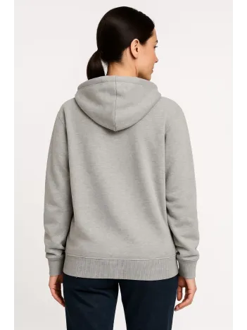 Kadın Üç İplik Kapüşonlu Tam Fermuarlı Kanguru Çepli SweatShirt Hoodie - Gri Kadın Üç İplik Kapüşonlu Tam Fermuarlı Kanguru Çepli SweatShirt Hoodie - Gri