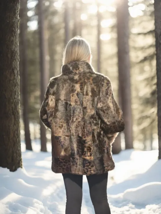 Kadın Uzun Kollu Deri Ceket - Leopar Kadın Uzun Kollu Deri Ceket - Leopar