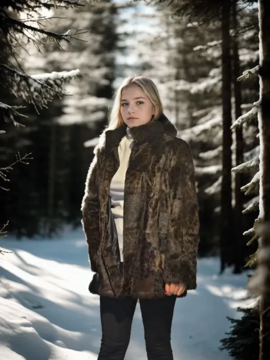 Kadın Uzun Kollu Deri Ceket - Leopar Kadın Uzun Kollu Deri Ceket - Leopar