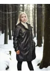 Kadın Uzun Kollu Hakiki Deri Ceket - Siyah