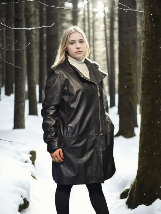 Kadın Uzun Kollu Hakiki Deri Ceket - Siyah