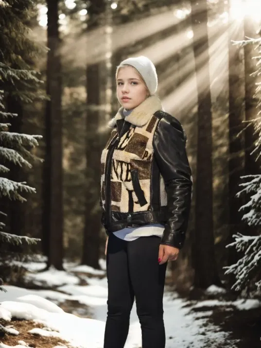 Kadın Uzun Kollu Hakiki Deri Kürk - Siyah