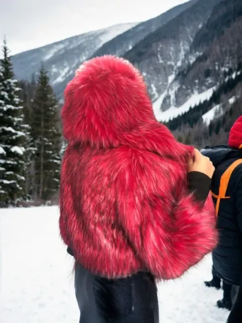 Kadın Uzun Kollu Kürk - Bordo Kadın Uzun Kollu Kürk - Bordo