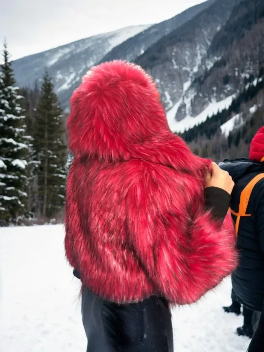 Kadın Uzun Kollu Kürk - Bordo Kadın Uzun Kollu Kürk - Bordo