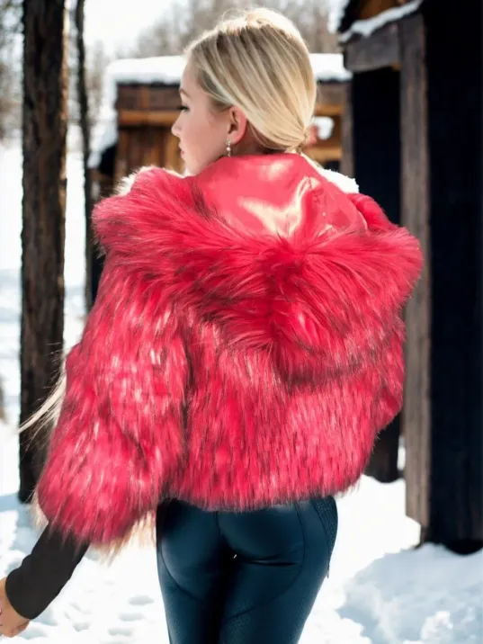 Kadın Uzun Kollu Kürk - Bordo Kadın Uzun Kollu Kürk - Bordo