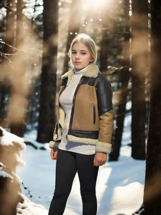 Kadın Uzun Kollu Yakalı Hakiki Kürk - Kahve Kadın Uzun Kollu Yakalı Hakiki Kürk - Kahve