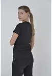 Kadın Yandan Fermuarli Slim Fit T-shirt - Siyah
