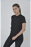 Kadın Yandan Fermuarli Slim Fit T-shirt - Siyah