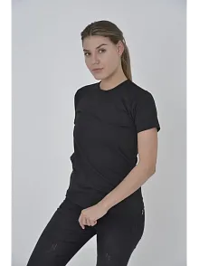 Kadın Yandan Fermuarli Slim Fit T-shirt - Siyah