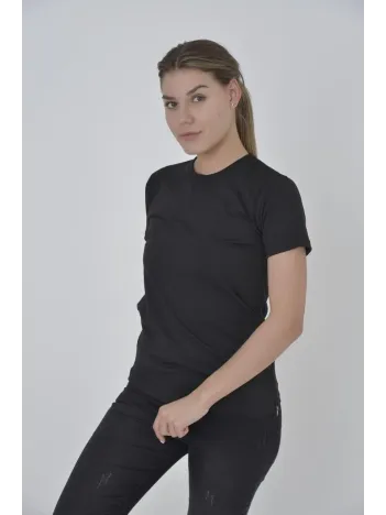 Kadın Yandan Fermuarli Slim fit T-shirt - Siyah