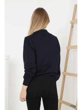 Kadın Yarım Boğaz Triko Kazak yumuşak dokulu Pamuklu ince Dokuma, uzun kollu Rahat Regular kalıp - Siyah Kadın Yarım Boğaz Triko Kazak yumuşak dokulu Pamuklu ince Dokuma, uzun kollu Rahat Regular kalıp - Siyah