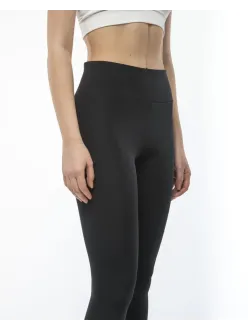 Kadın Yüksek Bel Geniş Kemer Dalgıç Tayt - Siyah