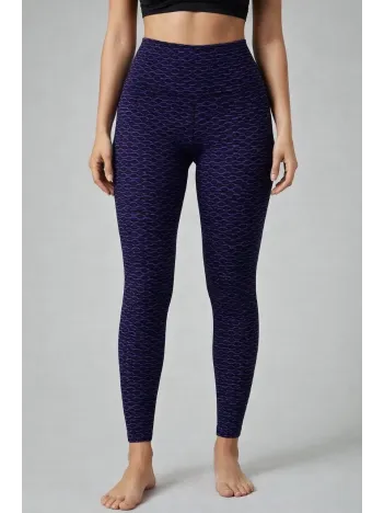 Kadın Yüksek Bel Toparlayıcı Likralı Büzgülü Tayt - Mavi