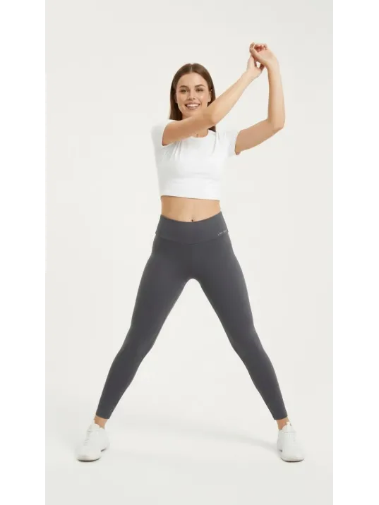 Kadın Yüksek Bel Toparlayıcı Likralı Dalgıç Spor Tayt Esnek Rahat Kalıp - Füme