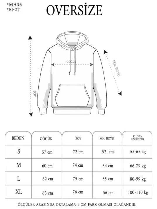 Unisex Üç İplik Kapşonlu Nakışlı Sweatshirt - Kahve