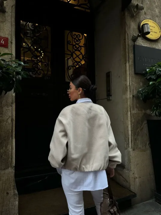 Kaşe Kaşmir Fermuarlı CEKET - Bej Kaşe Kaşmir Fermuarlı CEKET - Bej