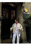 Kaşe Kaşmir Fermuarlı Ceket - Bej