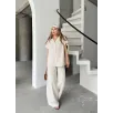 Keten Kısa Kollu Cepli Gömlek Pantolon ikili Takım - Beyaz