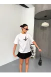 Kısa Kol Baskılı T-shirt - Beyaz