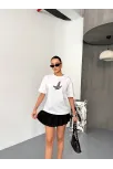 Kısa Kol Baskılı T-shirt - Beyaz