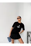 Kısa Kol Baskılı T-shirt - Siyah