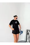 Kısa Kol Baskılı T-shirt - Siyah