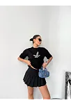 Kısa Kol Baskılı T-shirt - Siyah