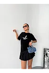 Kısa Kol Baskılı T-shirt - Siyah