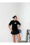Kısa Kol Baskılı T-shirt - Siyah