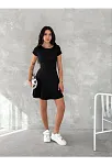 Kısa Kollu Mini Elbise - Siyah
