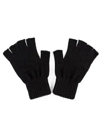Erkek Kısa Parmaksız Triko Eldiven - Siyah Erkek Kısa Parmaksız Triko Eldiven - Siyah