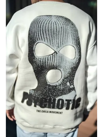 Kışlık Bisiklet Yaka Baskılı SweatShirt - Beyaz Kışlık Bisiklet Yaka Baskılı SweatShirt - Beyaz