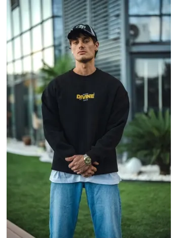 Kışlık Bisiklet Yaka Baskılı SweatShirt - Siyah Kışlık Bisiklet Yaka Baskılı SweatShirt - Siyah