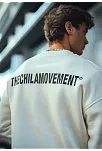 Kışlık Bisiklet Yaka Oversize Baskılı Sweatshirt - Beyaz