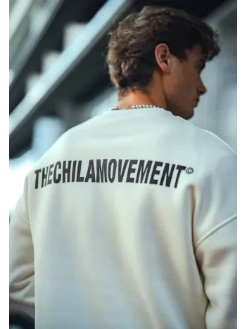 Kışlık Bisiklet Yaka Oversize Baskılı SweatShirt - Beyaz Kışlık Bisiklet Yaka Oversize Baskılı SweatShirt - Beyaz