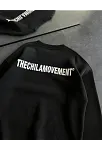 Kışlık Bisiklet Yaka Oversize Baskılı Sweatshirt - Siyah