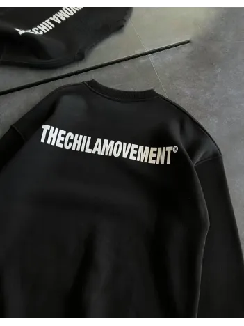 Kışlık Bisiklet Yaka Oversize Baskılı SweatShirt - Siyah Kışlık Bisiklet Yaka Oversize Baskılı SweatShirt - Siyah