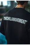 Kışlık Bisiklet Yaka Oversize Baskılı Sweatshirt - Siyah