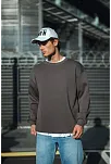 Kışlık Bisiklet Yaka Üç İplik Basic Sweatshirt - Antrasit