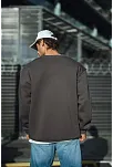Kışlık Bisiklet Yaka Üç İplik Basic Sweatshirt - Antrasit