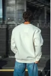 Kışlık Bisiklet Yaka Üç İplik Basic Sweatshirt - Beyaz