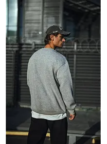 Kışlık Bisiklet Yaka Üç İplik Basic Sweatshirt - Gri