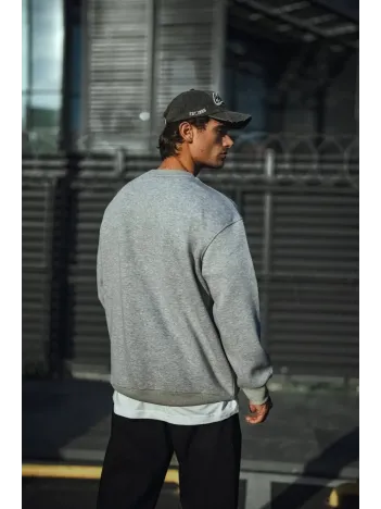 Kışlık Bisiklet Yaka Üç İplik Basic SweatShirt - Gri Kışlık Bisiklet Yaka Üç İplik Basic SweatShirt - Gri