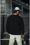 Kışlık Bisiklet Yaka Üç İplik Basic Sweatshirt - Siyah