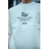 Kışlık Bisiklet Yaka Ön Ve Arka Baskılı SweatShirt - Beyaz