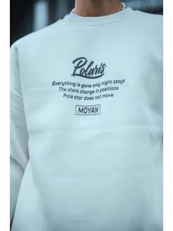 Kışlık Bisiklet Yaka Ön Ve Arka Baskılı SweatShirt - Beyaz Kışlık Bisiklet Yaka Ön Ve Arka Baskılı SweatShirt - Beyaz